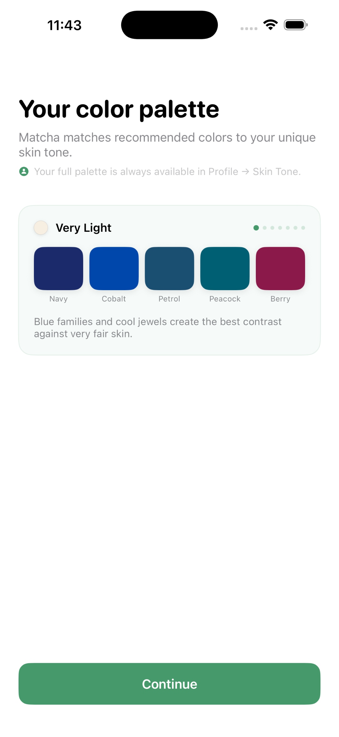 Your color palette screen