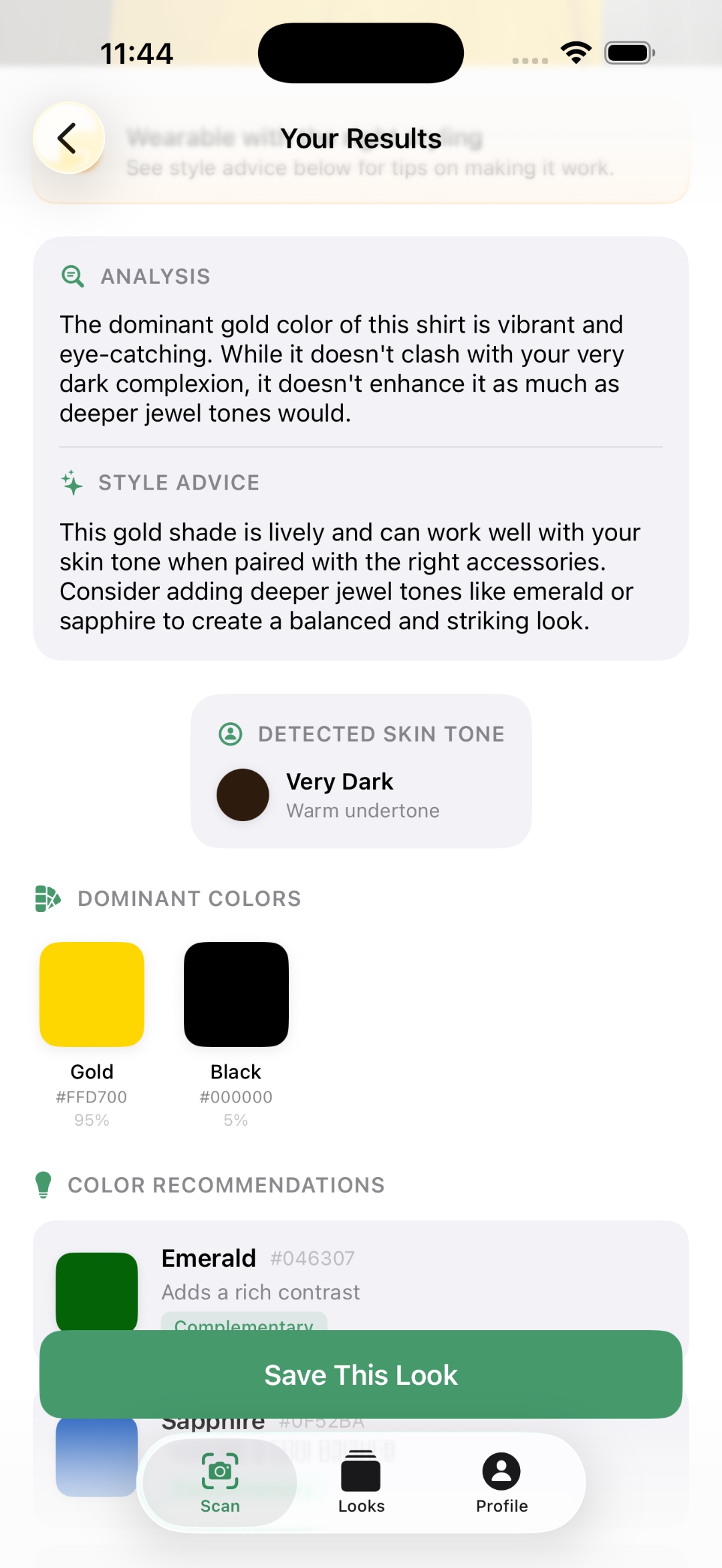 Matcha app scan screen